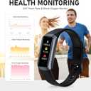 Fitness Tracker, 1.10" Step Tracker with 24/7 Heart Rate, Blood Pressure, Step Counter Smartwatch for Calorie Sleep Tracker, Activity Tracker Pedometer for Women Men, Black