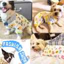 2-Pack Pet Clothes Puppy Cute Pajamas Dogs Cotton Rompers Cats Jumpsuits Cosy Apparel Dog Shirt Small Canine Costumes, Duck & Fish XL