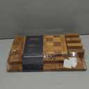 Fibogollo Bamboo Cutting Boards for Kitchen,Chopping Boards Set with Juice Groove,End Grain Bamboo Butcher Block,Serving Board with Holder(3 Pcs)