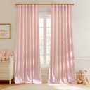StangH Baby Pink Velvet Curtains for Bedroom Living Room - Luxury Room Darkening Thermal Insulated Super Soft Window Drapes, Rod Pocket & Back Tab Style, 52 x 96 Inches, 2 Panels