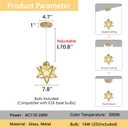 Pendant Lights LED Chandelier Gold Hanging Lighting Fixture with Clear Glass for Kitchen Dining Room Foyer Hallway Warm White