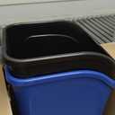 Rubbermaid Undercounter Small Trash Can, 2 Pack Blue and Black for Recycling/Waste, 9.4-Gallon, Fits under Sink/Desk/Cabinet for use in Kitchen/Bathroom/Office