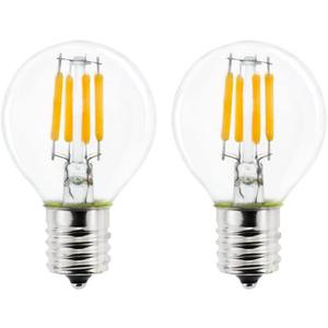 2-Pack E17 Mini Globe Bulb S11 LED Light Bulb,E17 Intermediate Base 4W Warm White 2700K,40 Watt S11 G40 Incandescent Bulb Replacement for Desk Lamp,Cabinet,Closet, Non-Dimmable
