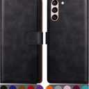 SUANPOT for Samsung Galaxy S21 FE Wallet case RFID Blocking Credit Card Holder, PU Leather Flip Folio Book Phone case Cover Women Men for Samsung S21 FE 5G case Wallet(Black)