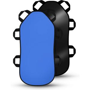 Soulchen 37 Inch Durable Foam Snow Sled for Adults and Beginners, Large Lightweight Snow Sled with 6 Handle, Winter Outdoor Fun, Backyard & Hill Use (Blue)