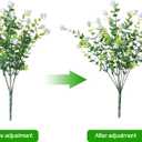 HyeFlora 20 Bundles Artificial Fake Outdoor Plants Flowers for Spring Decoration, UV Resistant Realistic White Plastic Flowers Faux Plant Monkey Grass for Planter Home Garden Porch Patio Window Box