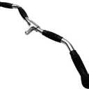Lat Bar Cable Machine Attachment, Curl Pulldown Bar with Full Rotation and Rubber Handle for Gym, Strength Workout, Body Training, Muscle Building, 30 Inch