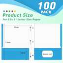 Two Pocket Folders, PANDRI 100 Pack Two Pocket Folders with Prongs, Designed for Office and Classroom, Assorted 5 Colors 2 Pocket 3 Prong Folders