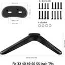 Luxshiny Universal Tv Mount Stand Tabletop Bracket with Screws Stable Tv Holder Legs for 32-55 Inch Tvs Easy Installation Non-Slip Base Durable Support for Home Use