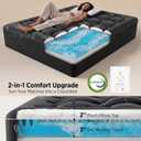 Bedsure Dual-Layer 5 Inch Memory Foam Mattress Topper Full Size, 3 Inch Memory Foam + 2 Inch Viscose Made from Bamboo Mattress Topper Pad Cover, Breathable & Pressure Relief, Black