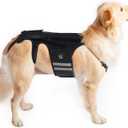 Coodeo Dog Back Brace for Dogs Arthritis, Pet Back Bracer for IVDD, Back Protector Helps Pain Relief, Surgical Recovery and Rehabilitation, Dogs Back Disease Prevention. (Black,Large)