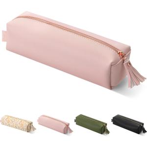 Mr. Pen- PU Leather Pencil Case, Pink, Pencil Case Small Pencil Pouch Aesthetic