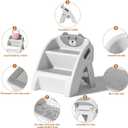 TPN Toddler Step Stool for Bathroom Sink and Potty Training Durable Anti-Slip,Anti-Tip A-Frame,10-Second Assembly, 2-Step Potty Stool with Wide Steps (Gray)