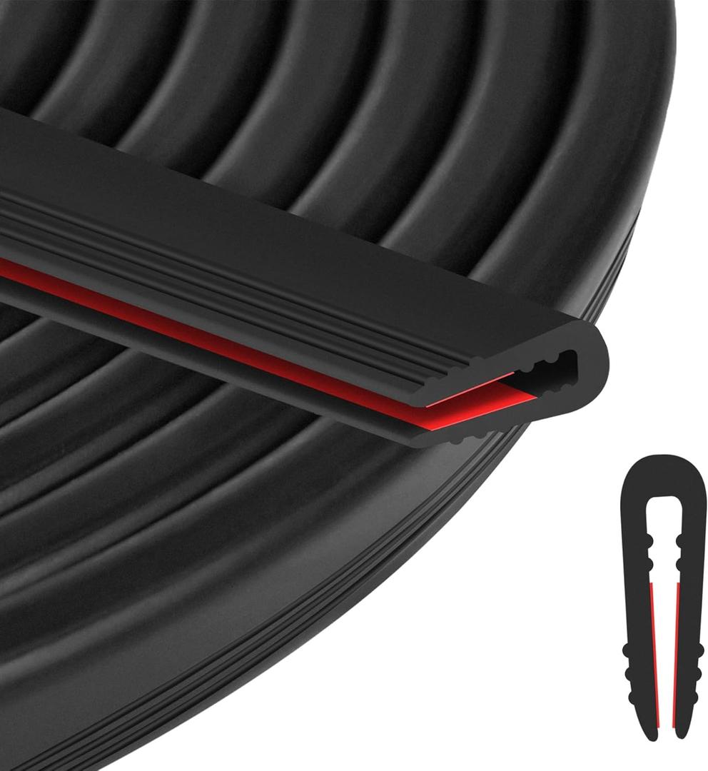 ToLanbbt Rubber Edge Trim U Channel - 1/16" Self Adhesive Sheet Metal Edge Guard Protector, EPDM Seal Strip for Car Doors, Steel Plates, Glass, Hatches, Table Corners, Fit 1/16"(1.6mm), 10Ft, Black