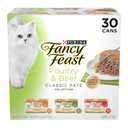 Fancy Feast Poultry and Beef Feast Classic Pate Collection Grain Free Wet Cat Food Variety Pack - (Pack of 30) 3 oz. Cans By SEP 2027