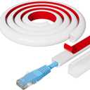 39" Side Buckle Cable Hider for 1 Cords,Extension Cord Covers for Wires On Wall,Adhesive Cord Hider for Wall Mount Tv,Wire Channel for Cable Concealer,Cable Raceway Home & Office,White