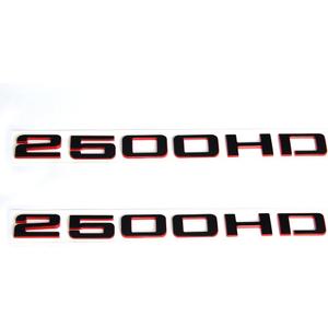 2pack OEM 2500HD Letter Nameplate Emblems 2500 HD Badge Compatible with Silverado Sierra Glossy (2007-2018 Redline)