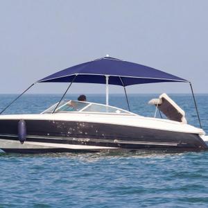 Briwooody Boat Umbrella Canopy Boat Sun Shade Kit 6' x 6' Waterproof Bimini Top Cover Thickened Straps up to 94 Inches Long with D-Shaped Buckles Storage Bag (Navy Blue,Classic)