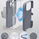 Silicone Case for iPhone 16 pro with Magnetic Stand, Gray