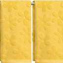 Artoid Mode 2 Pcs Yellow 3D Floral Jacquard Spring Hand Towels for Bathroom, 100% Cotton Soft Absorbent Bathroom Decor Towels, 13.7 x 29.5 Inch