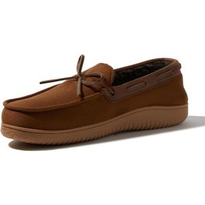 Dearfoams Men's Indoor Outdoor Breathable Pierce Moccasin Slipper (7-8)