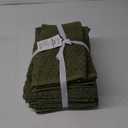 Superior Cotton Face Towel/Washcloth Set, Zero Twist, Waffle Border, Small Facial Towels, Spa, Hotel, Guest, Home, Bathroom Basics, Plush Soft Absorbent, Luxury Quick Drying, Set of 6, Forest Green, Size 12"x12"