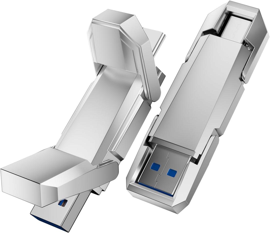 Orlian 64GB External Portable SSD USB Solid State Drive, Up to 450MB/s USB 3.2 Gen 2 Solid State, Type C + USB A Dual Drive for Phone/Android Laptops/Windows/Mac, Silver