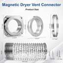 Magnetic Dryer Vent Coupling DV180, Dryer Vent Connector Airtight Seal Kit Easy to Clean Quick Connector Including a 3.3ft 4" Duct and two Clamps