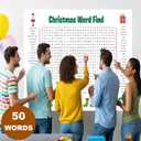 Jumbo Christmas Word Search Poster,Giant Christmas Word Find Puzzle Poster Game,Large 36"X24" Words Find Wall Poster Fun Interactive Party Activity