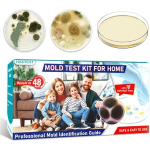 Mold Test Kit for Home: 10 Simple Mold Detector with Detailed Identification Guide for Surfaces Indoor Air Quality HVAC Testing Results in 48 Hours at Home Black Mold Detection Kit