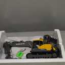 DOUBLE E Volvo RC Excavator 17 Channel 3 in 1 Construction Toys, 17 Channel Remote Control Vehicles Tractor Sandbox Toys Digger with Metal Shovel Drill Grab RC Truck for Kids Adults
