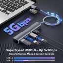 Elebase 4 Ports USB 3.0 Splitter 1 in 4 Out,4 Way USB Hub with 0.7FT Cable,USB Adapter & OTG,Multi Port USB Split Multiport Expander for Laptop,PS5,PS4,MacBook,Car,PC,Computer,Flash Drive,Keyboard