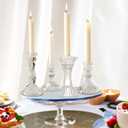 Glass Candlestick Holders - Set of 8 Clear Taper Candlestick Glasses,Crystal Candle,for All Formal Events,Candlelight Dinner,Wedding, Dinning, Party,Home Decoration