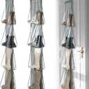 Windyun Sets 16 Large Clear Pockets Fabric Dual Sided Hanging Shoe Rack for Closets Hanging Shoe Organizer with Rotating Hanger Boot Organizer for Storage Men's and Woman's Boots(Gray)