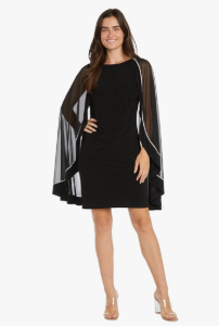 R&M Richards Women's Crystal Glow Evening Dress, Black, Size 14 Plus/14W