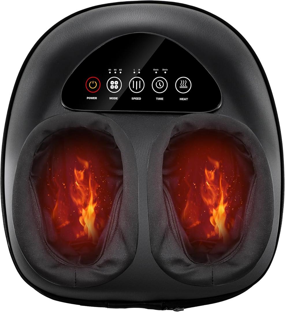 Shiatsu Foot Massager Machine - Toasty Toes Heaven! Heat Surge Technology for Couch Potatoes & Workaholics, Deep Kneading Therapy, Ergonomic Contoured Design