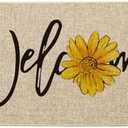 Artoid Mode Sunflower Welcome Spring Doormat, Home Summer Decor Low-Profile Switch Rug Door Mat Floor Mat for Indoor Outdoor 17x29 Inch