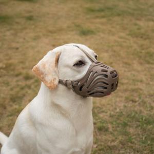 Dog Muzzle for Large Dogs Silicone Dog Muzzle, Dogs can Pant and Drink to Prevent Biting, Chewing and Barking (Coffee, L-6)
