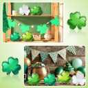 Threehoney 4 Pcs St Patricks Day Disco Mirrored Shamrock Decoration Green Table Centerpieces Irish Clover Signs Ornament Tiered Tray Decor for Holiday Party Office Shelf Home Decoration