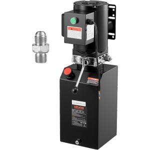 VEVOR Hydraulic Power Unit, 15 Quart Hydraulic Pump, AC 220V Single-Acting Dump Trailer Pump, 3200 PSI Max Relief Pressure, 1.7 GPM Flow Rate, Hydraulic Pump for Dump Trailer Car Lifting