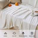 Aganear Cooling Blanket Queen Size for Hot Sleepers,Lightweight Cotton Summer Blanket of Rayon Derived from Bamboo.Waffle Weave Luxury Throws for Bed,Couch and Sofa.White,90x90 Inches