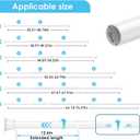 1Pcs Tension Curtain Rod 31 To 76 Inch White Shower Curtain Rod No Drilling Adjustable Spring Loaded Curtain Rods 7/8"Diameter Shower Rods For Bathroom Windows Bedroom Closet Doorway Door
