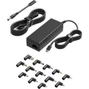 SLRIOYS 100W USB C Universal Laptop Charger with 15 Tips Compatible with Hp Dell Lenovo Acer Asus Toshiba Samsung MacBook IBM LG Fujitsu MSI IBM Google Chromebook Tablets Power Adapter Cord