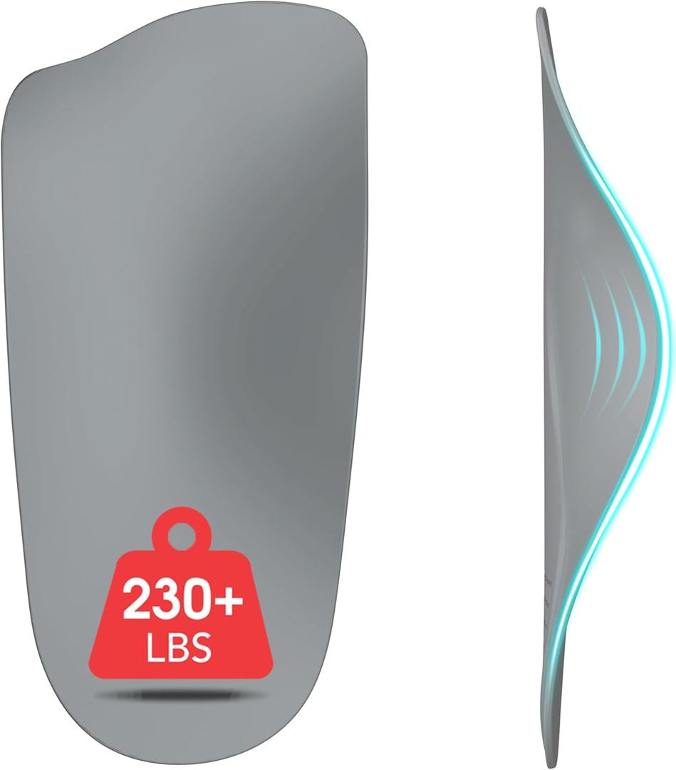 Plantar Fasciitis Relief Comfy Arch Support Inserts Women Men 3/4 Length,Thin Shoe Inserts Orthotics Insoles for Medium & High Arches,Foot Pain Relief Heavy Duty Support 