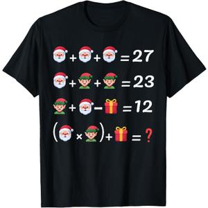 Funny 67 Meme Christmas Math Teacher Santa Six Seven Puzzle T-Shirt, Size S