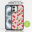 for iPhone 16 Red Cherry Phone Case for Women Girls | TPU+PC Premium Painted Shockproof Phone Case, Superior Shock Absorption, Military-Grade Drop Protection