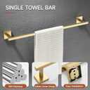 TQKAG 5-Piece Bathroom Accessories Set Brushed Gold Bathroom Hardware Set SUS304 Stainless Steel Classic Wall Mounted Towel Bar Sets 23.6" Towel Rack for Bathroom, Brushed Gold