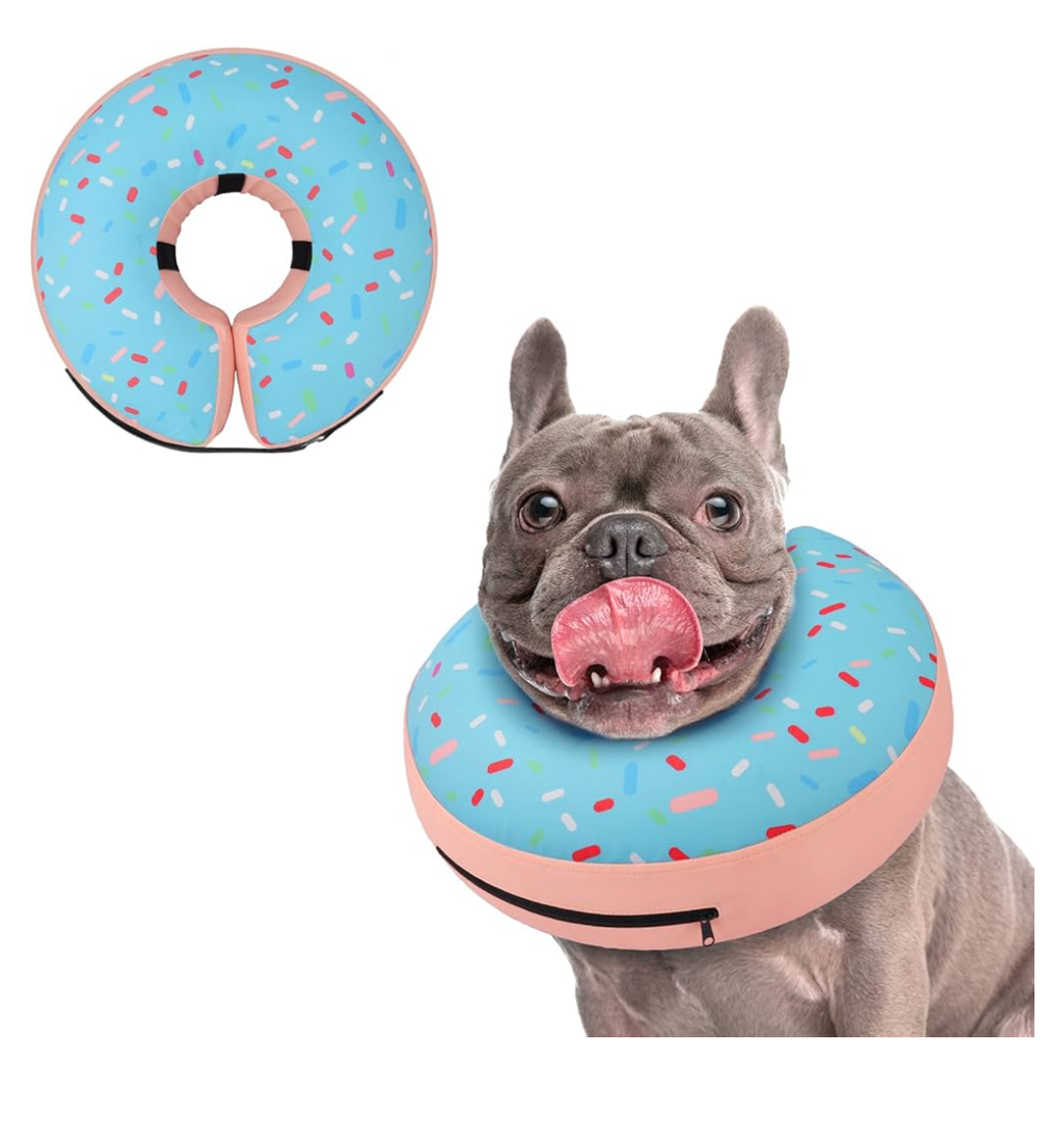 Supet Inflatable Dog Cone Collar for Large Medium Small Dogs, Soft Cone Collar for Dogs Cats, ECollar Doggie Neck Donut Dog Cone Alternative After Surgery