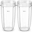 Replacement Parts 32oz Blender Cups (2 Packs) Replacement Blender Cups Compatible with NutriBullet 600w and 900w Blender