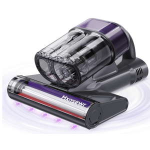 Mxnsewr Mattress Vacuum Cleaner, Ultrasonic Bed Vacuum Cleaner with 18Kpa Strong Suction, 150°F Heat & 253.7nm UVC Light, Intelligent Dual Cup, OneClick Dust Removal for Bed, Sofa, Pet Hair, White